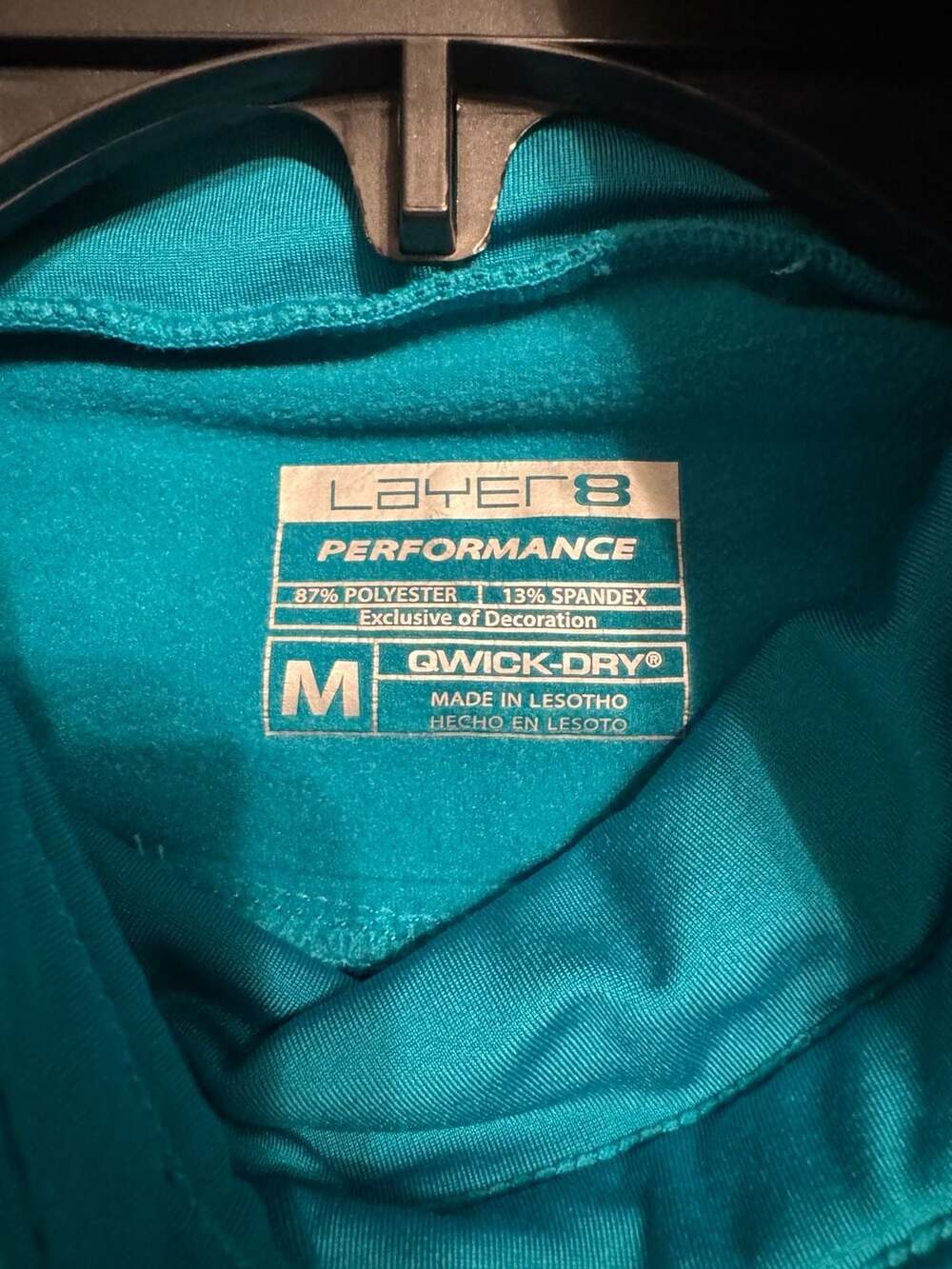 Layer 8 Performance Women's Medium Teal Cowl Neck Long Sleeve Athletic Top - Picture 3 of 4